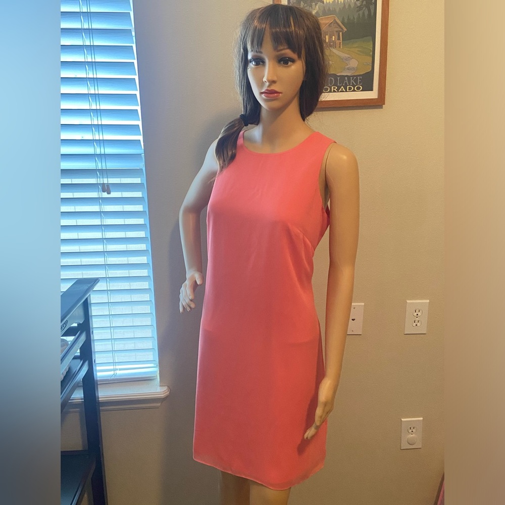 NWT ANN TAYLOR CORAL PLEATED-BACK SLEEVELESS SWING TRAPEZE DRESS SIZE 8